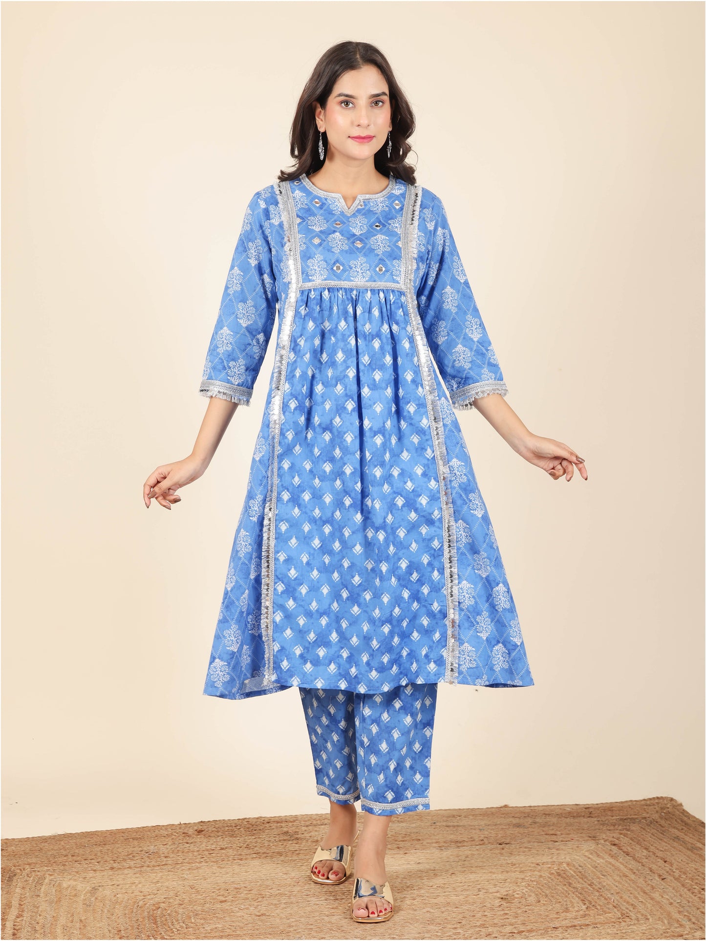 Soft Cotton Geometric Kurta