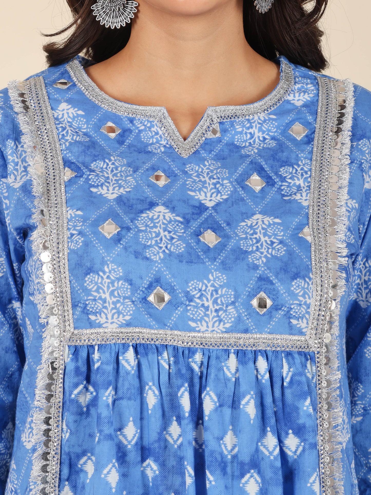 Soft Cotton Geometric Kurta