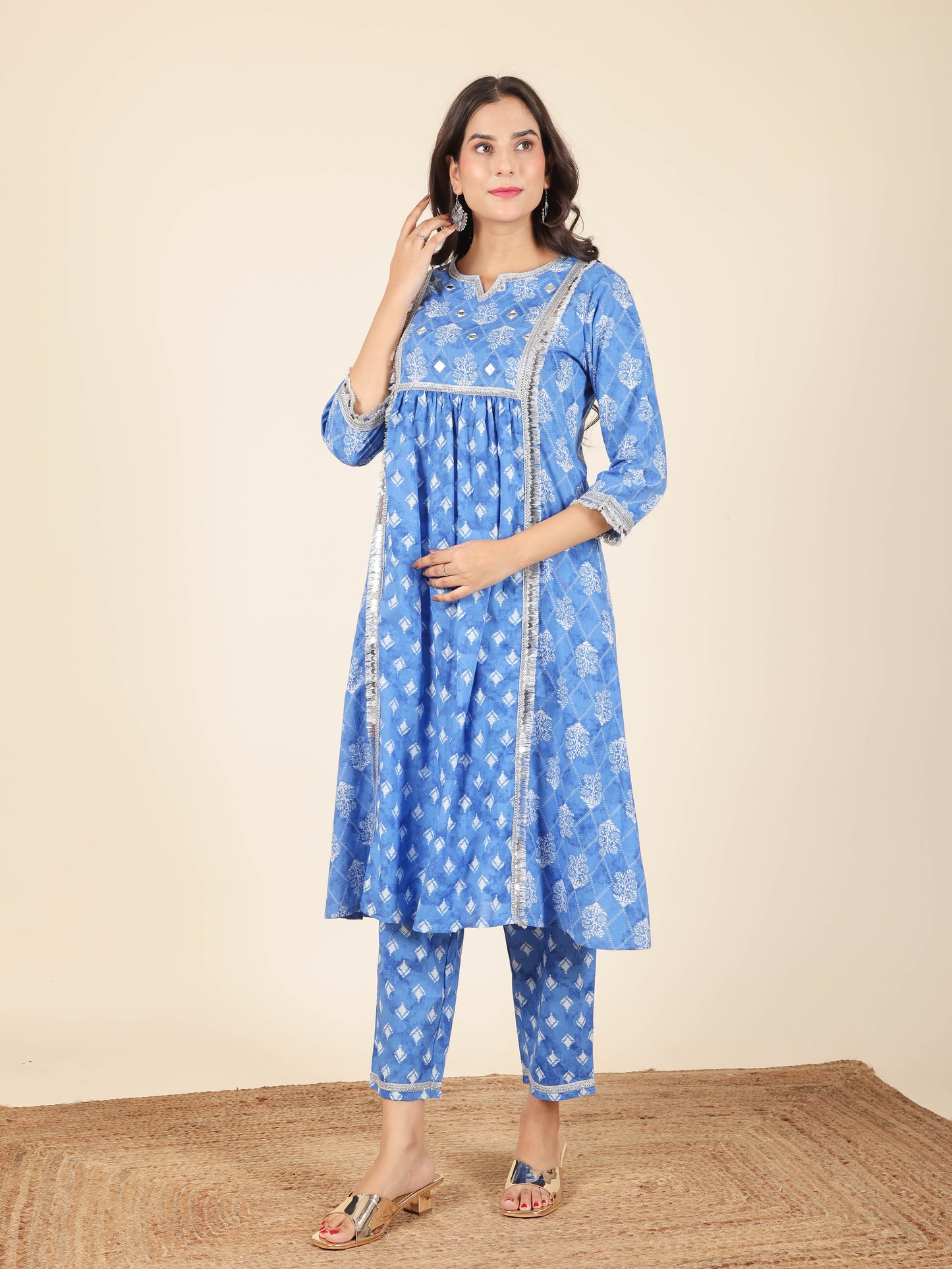 Soft Cotton Geometric Kurta