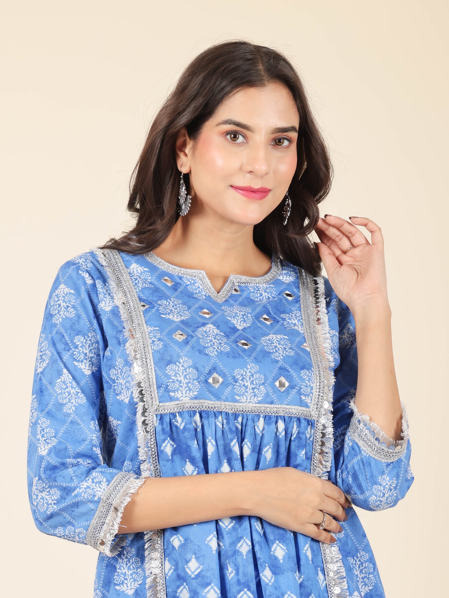 Soft Cotton Geometric Kurta