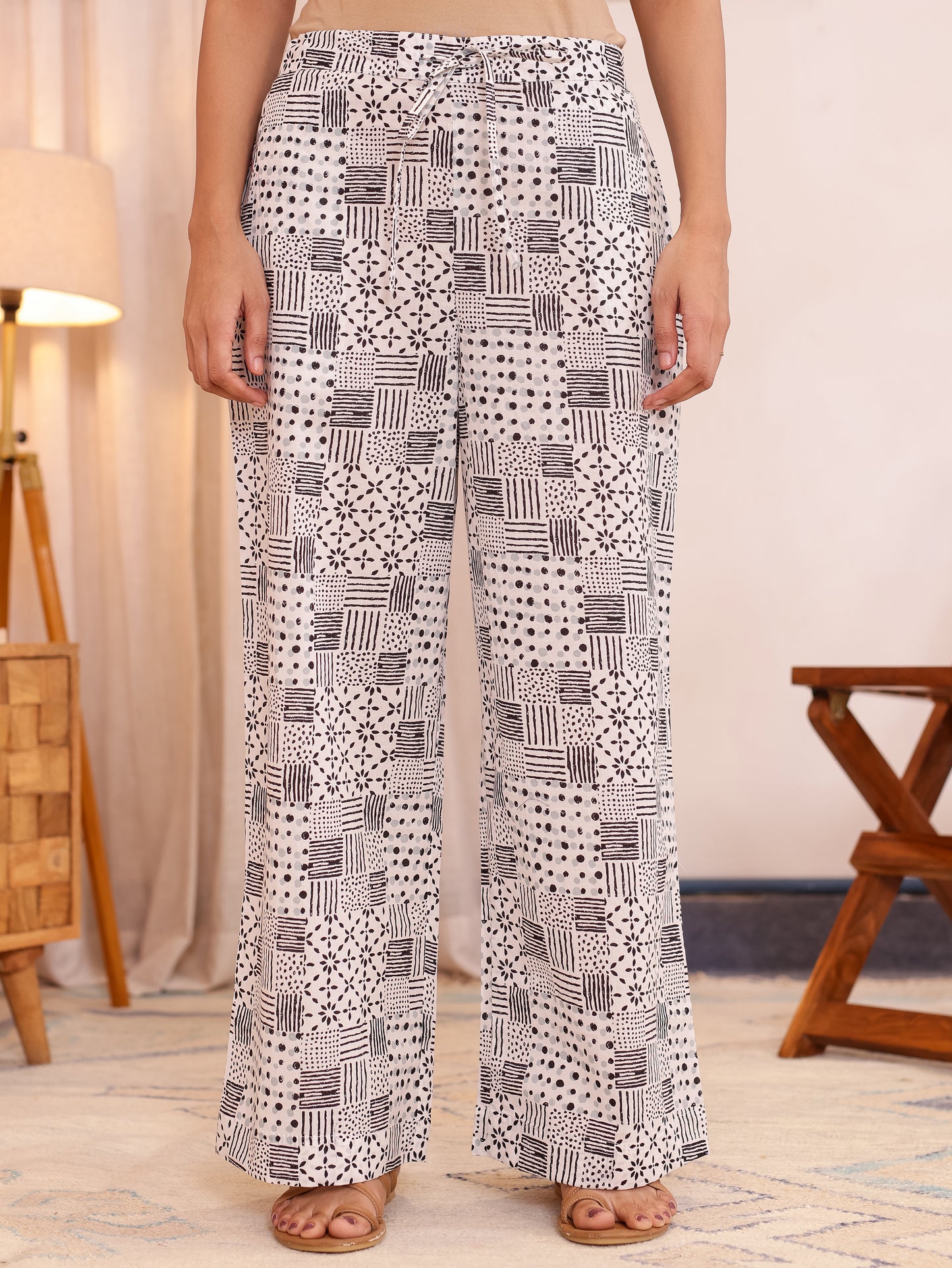 Soft Cotton Patchwork Kaftan White Kurta