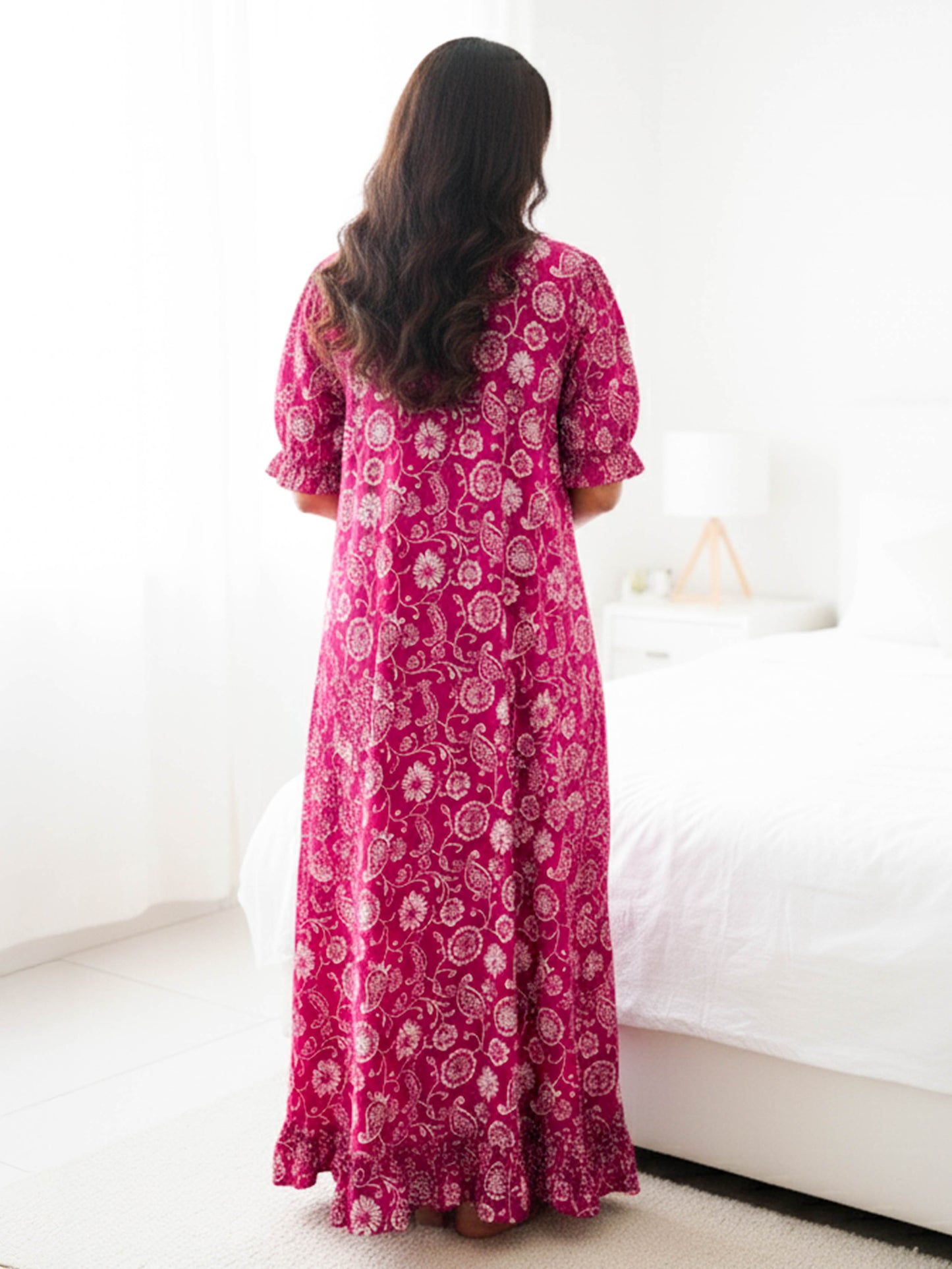 Soft Cotton Floral Pink Nighty