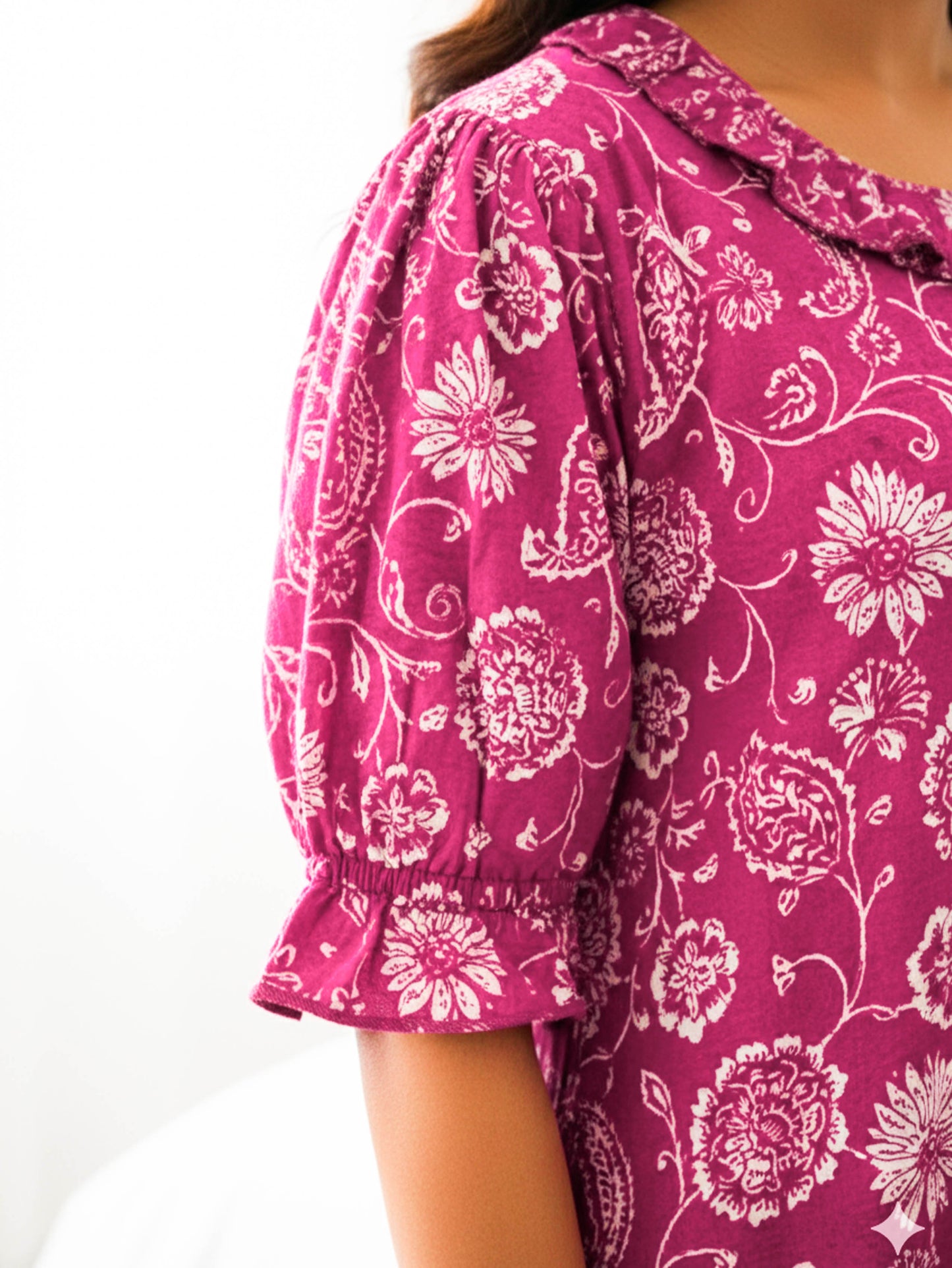 Soft Cotton Floral Pink Nighty
