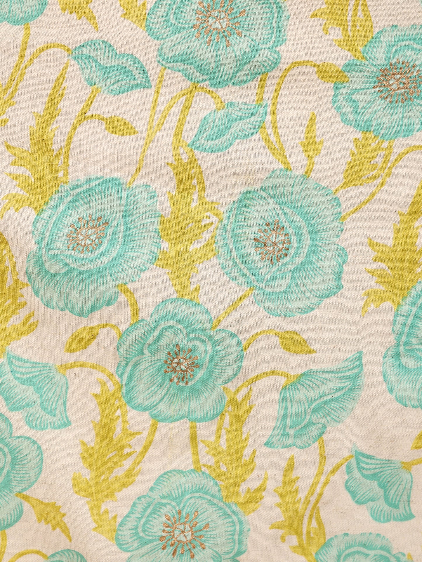 Linen Cotton Floral Straight White Kurta