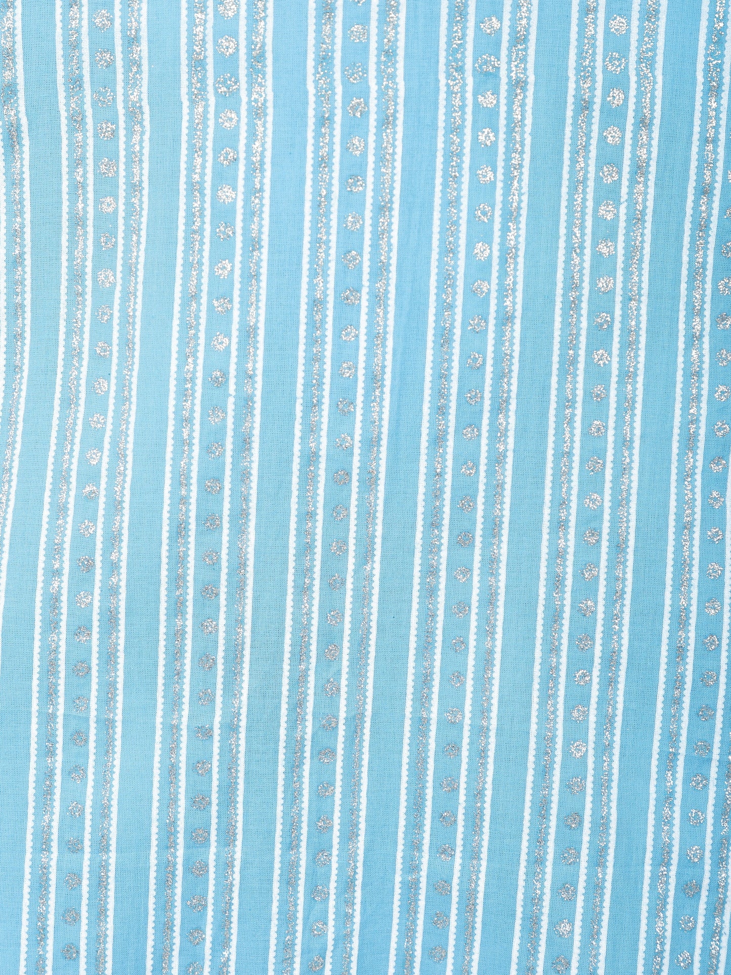 Soft Cotton Striped Straight Blue Kurta