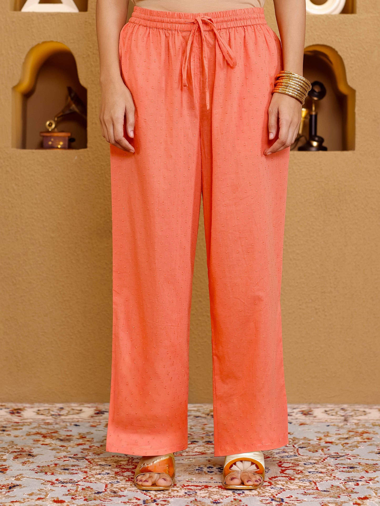 Cotton Dobby Solid Peach Palazzo
