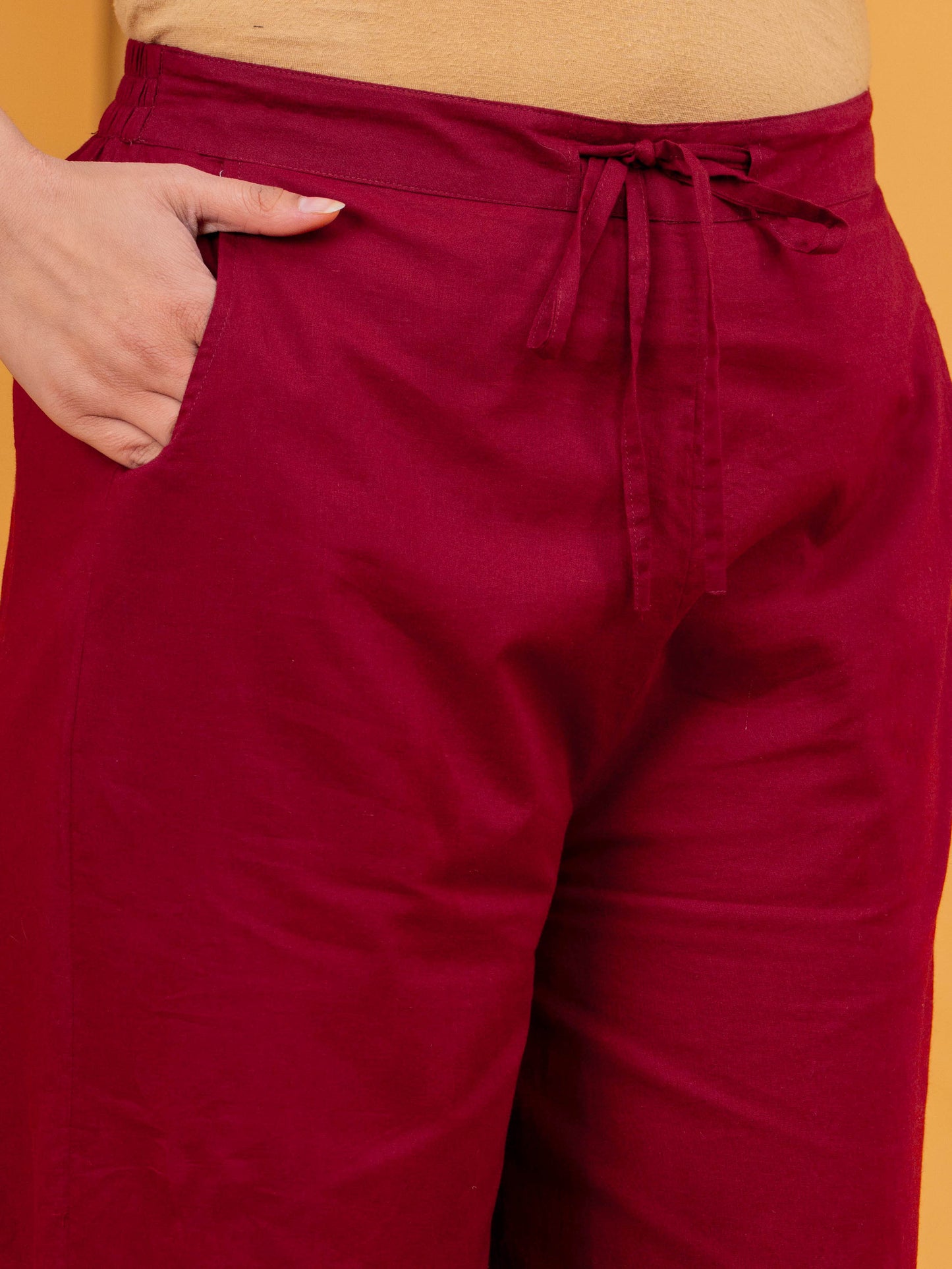 Embroidered Viscose Solid Flared Maroon Kurta