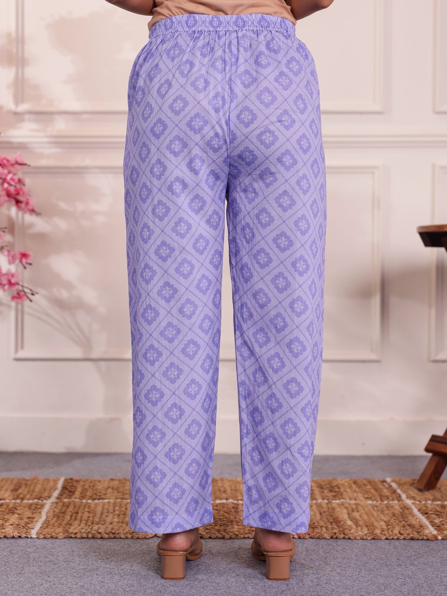Embroidered Soft Cotton Solid Purple Kurta
