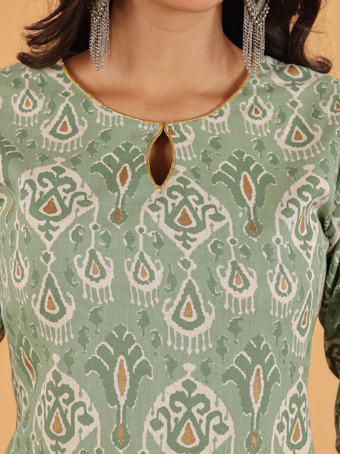 Linen Cotton Ikat Kurta