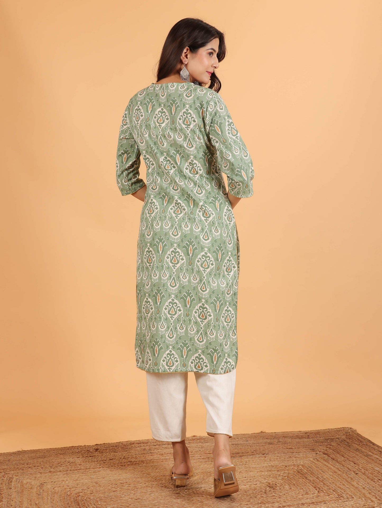 Linen Cotton Ikat Kurta