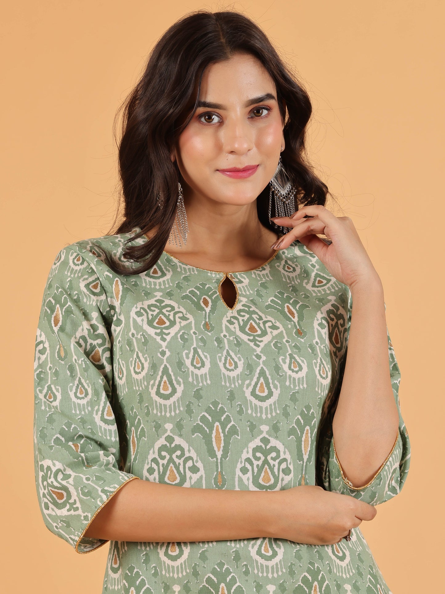 Linen Cotton Ikat Kurta