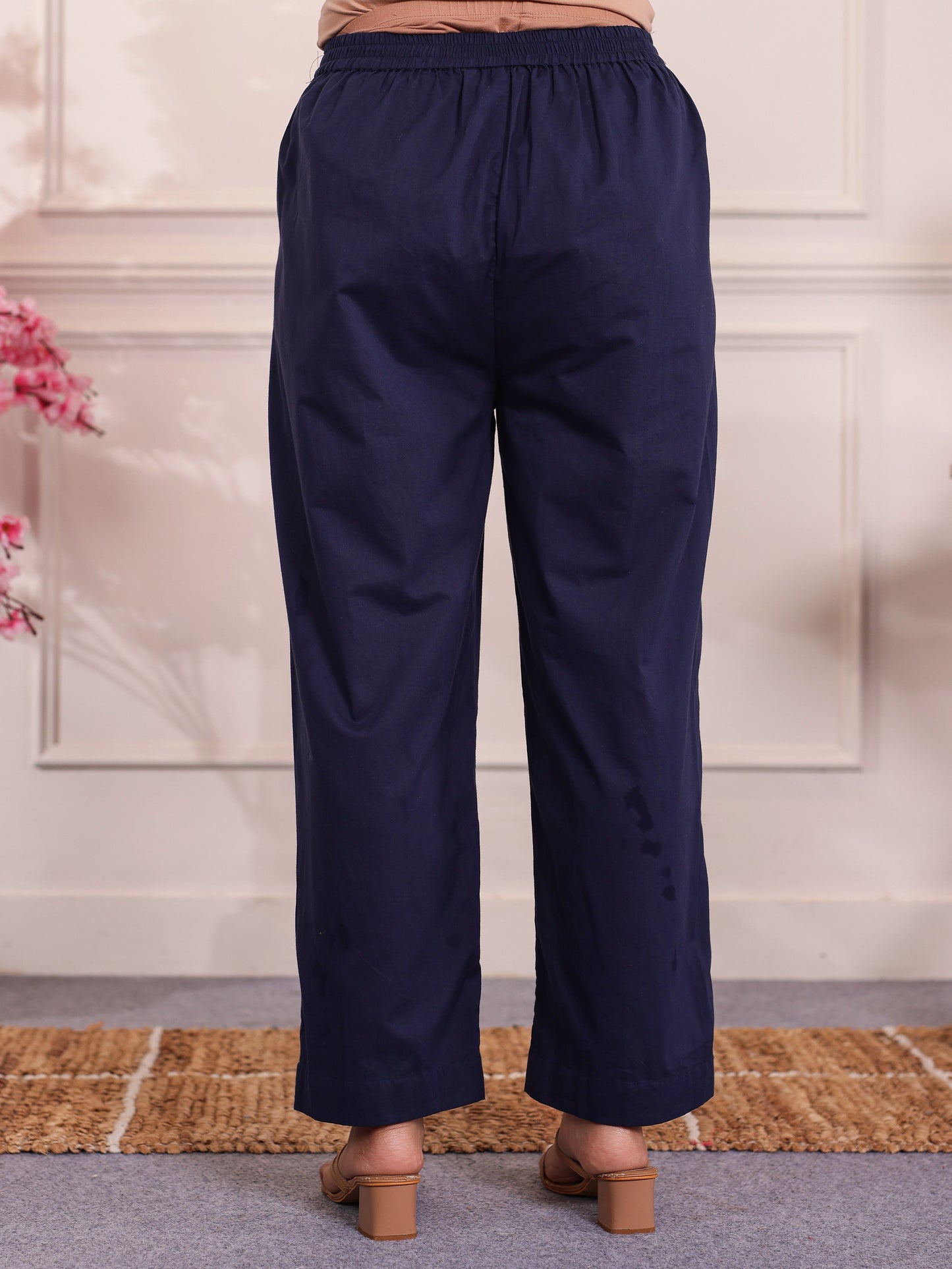 Soft Cotton Floral Blue Kurta