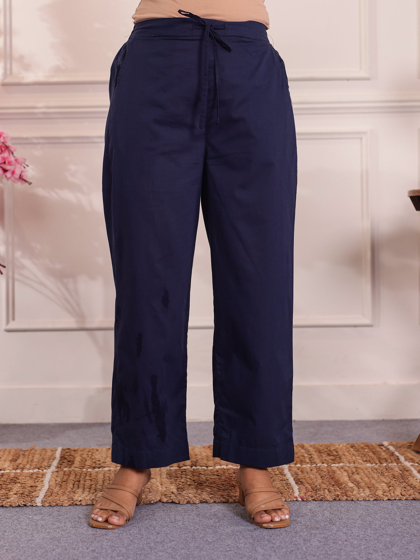 Soft Cotton Floral Blue Kurta