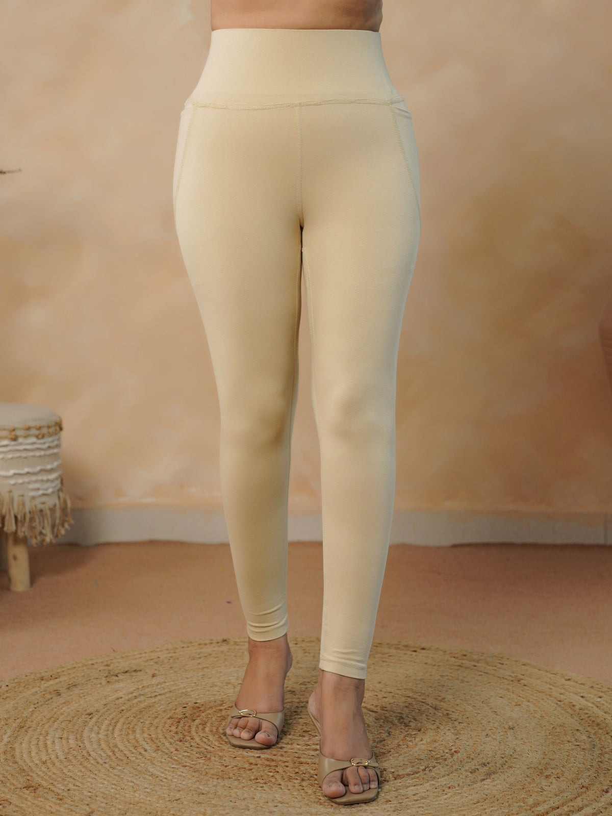 knit solid beige tummy tucker