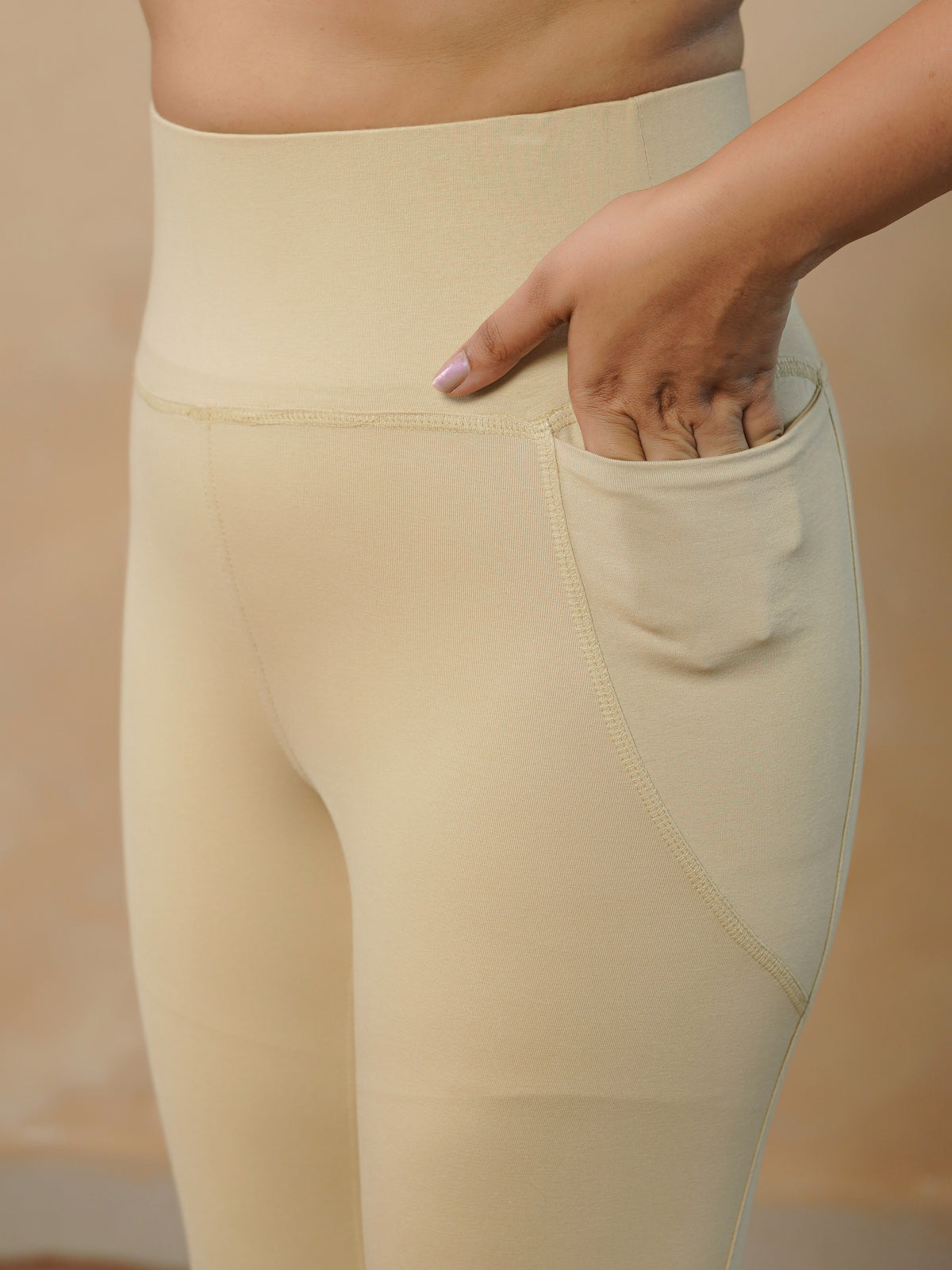 knit solid beige tummy tucker