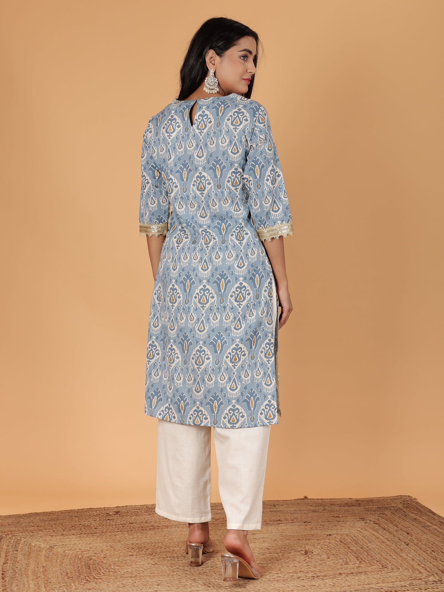 Linen Cotton Ikat Kurta