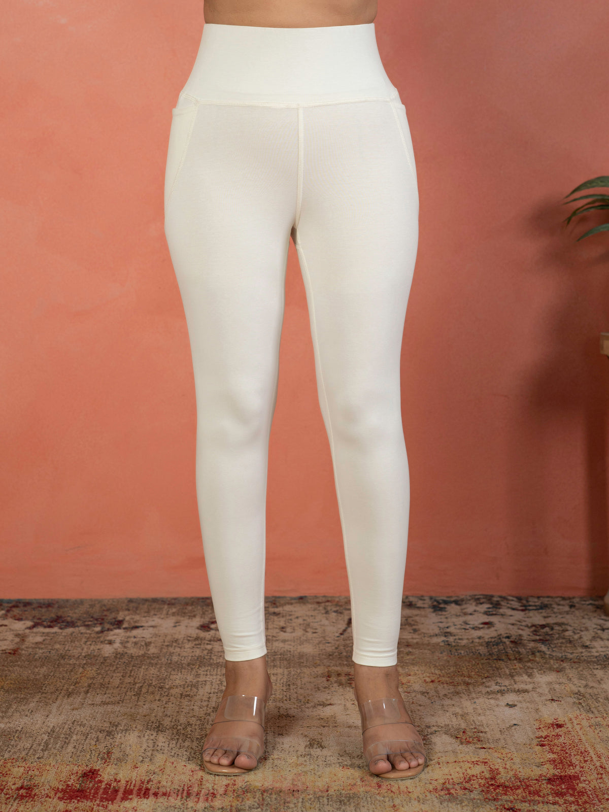 knit solid off white tummy tucker