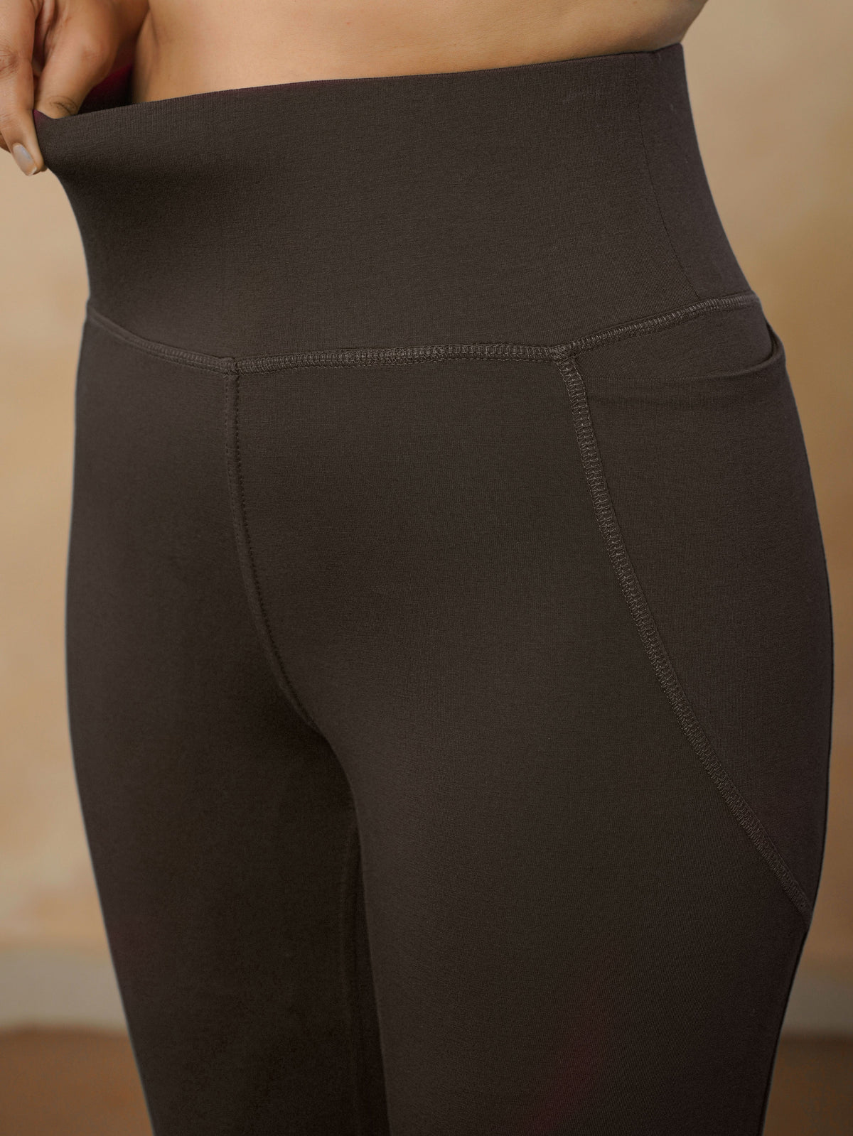 knit solid brown tummy tucker