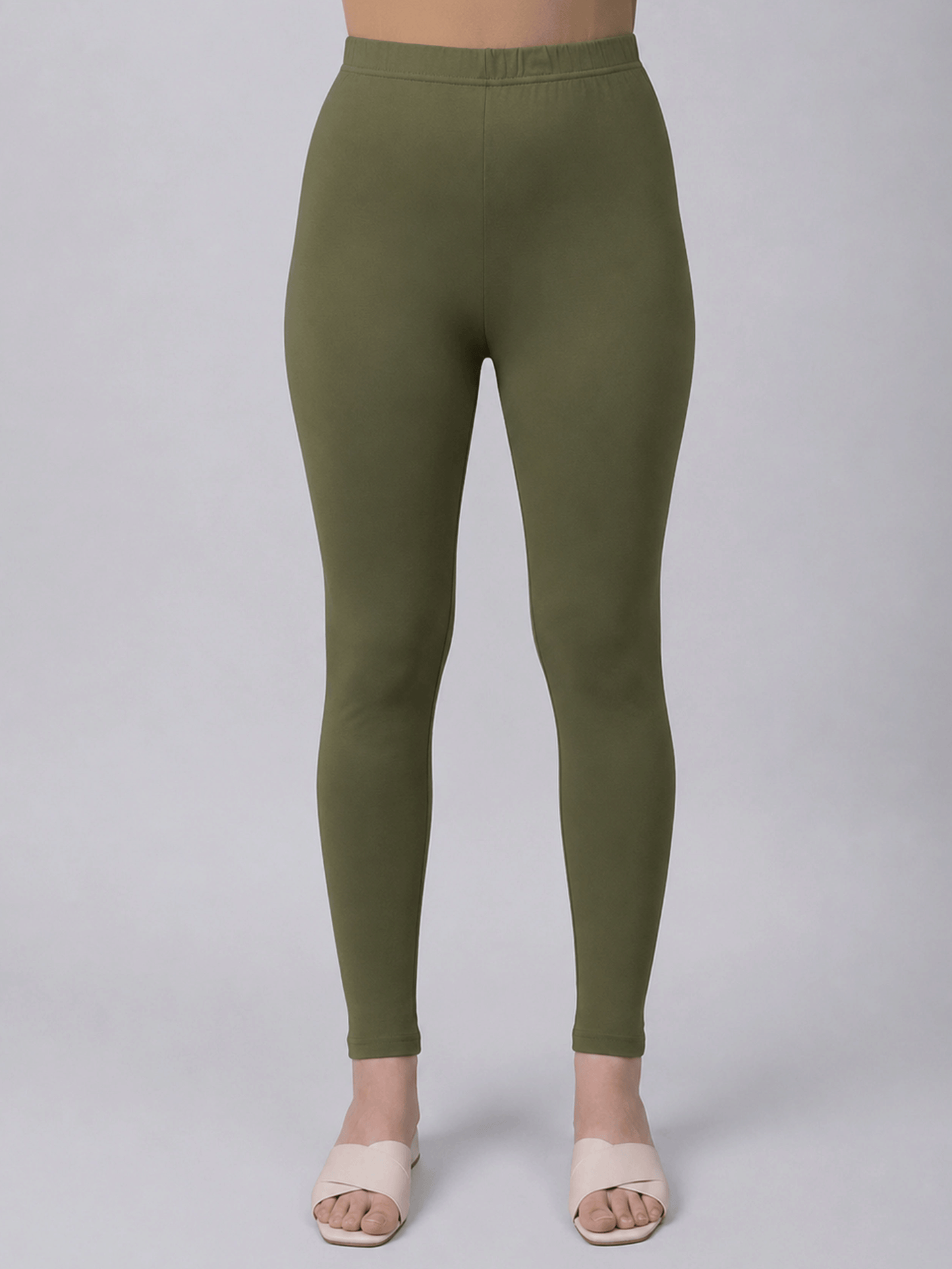 Knit Solid Olive Leggings