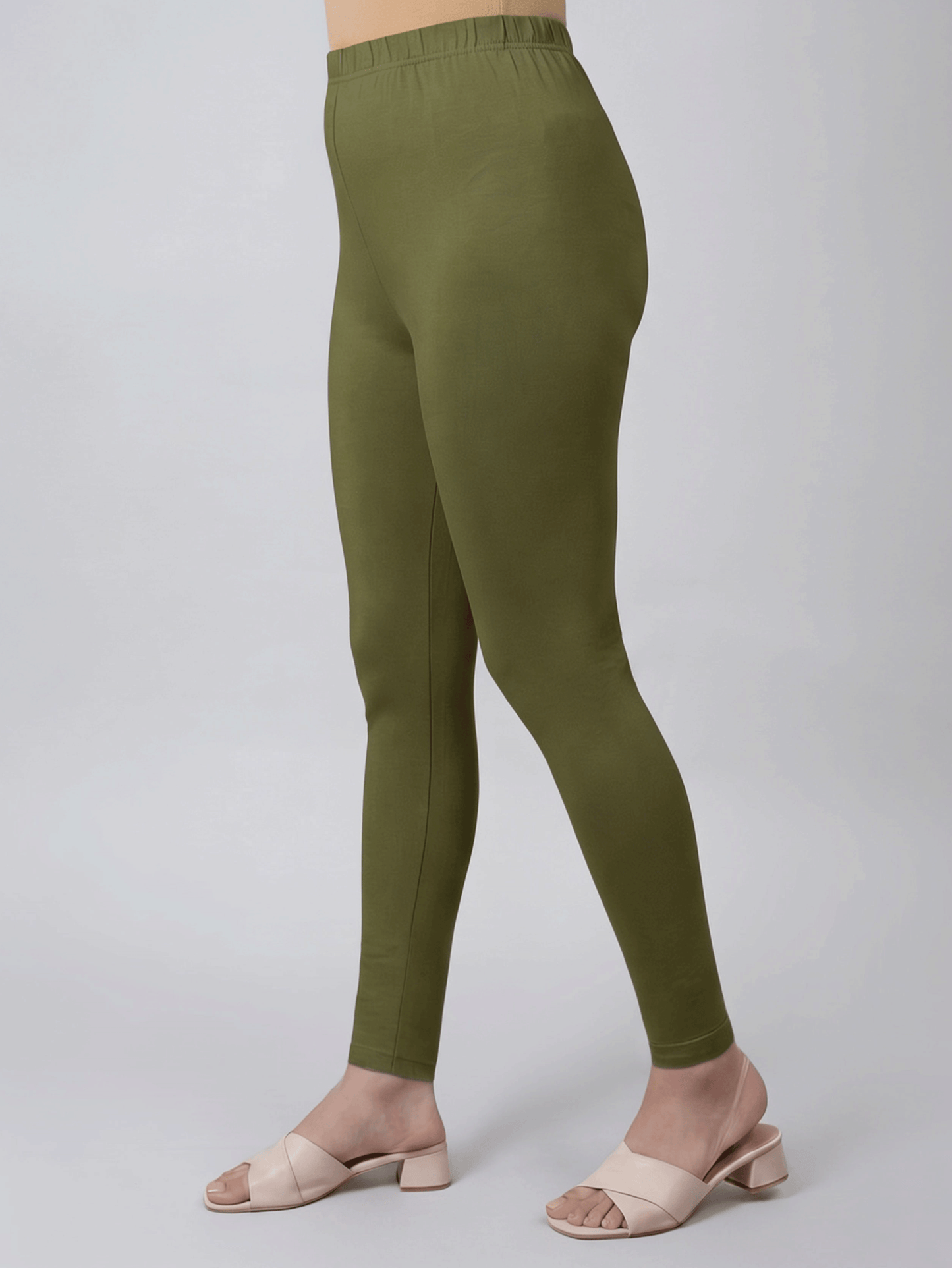 Knit Solid Olive Leggings