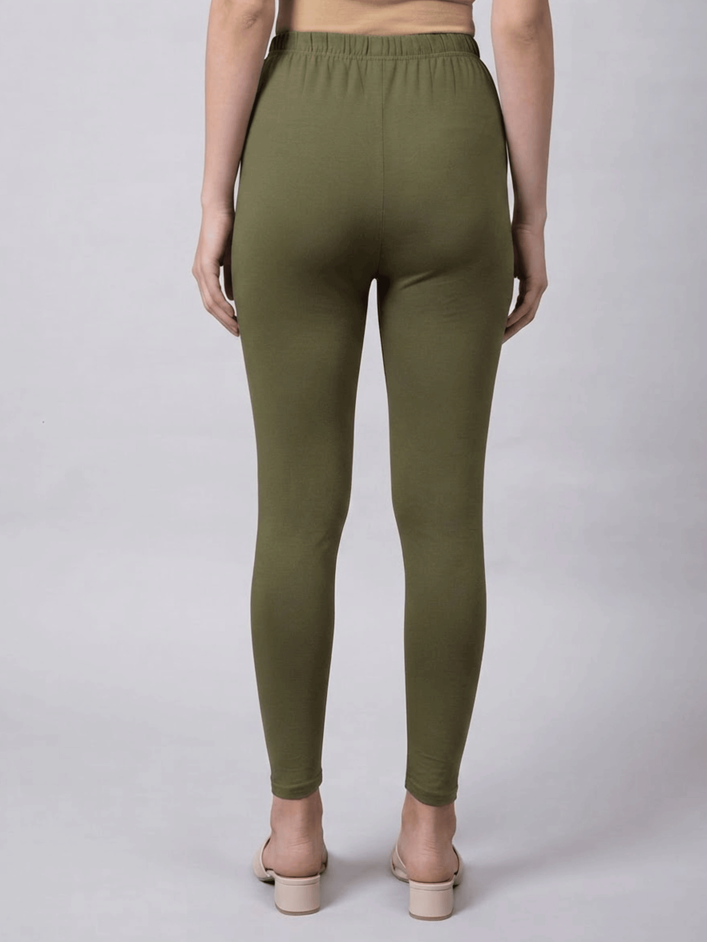 Knit Solid Olive Leggings