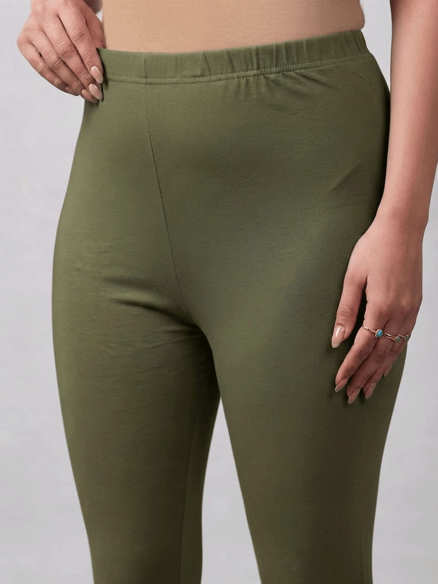 Knit Solid Olive Leggings