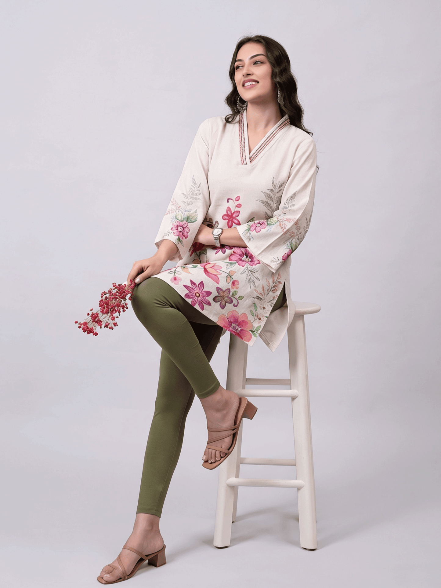 Knit Solid Olive Leggings