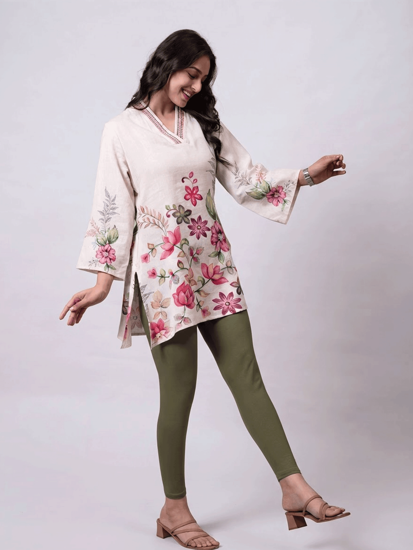 Knit Solid Olive Leggings