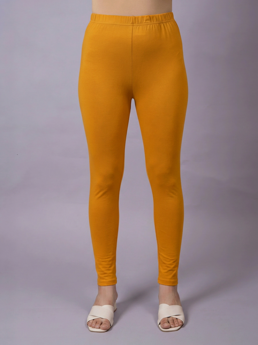Knit Solid Mustard Leggings