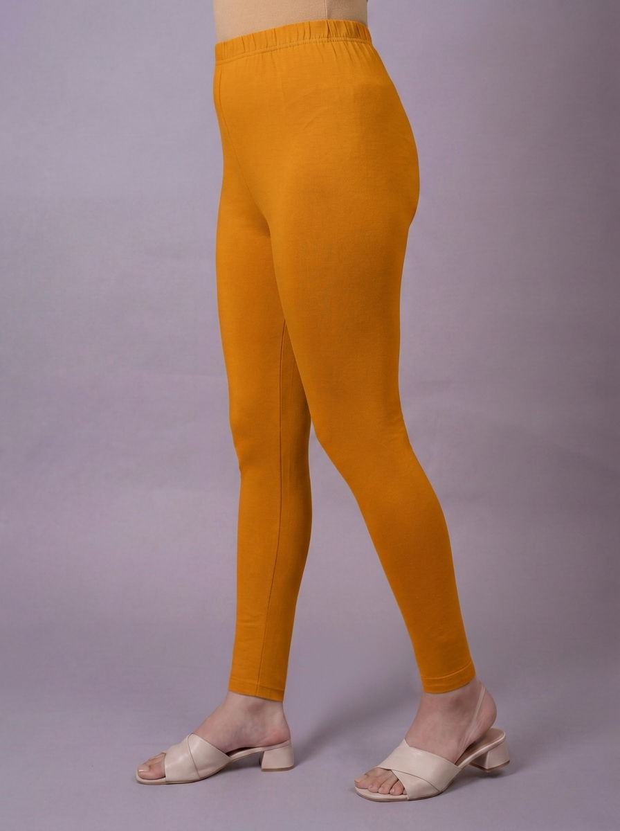 Knit Solid Mustard Leggings
