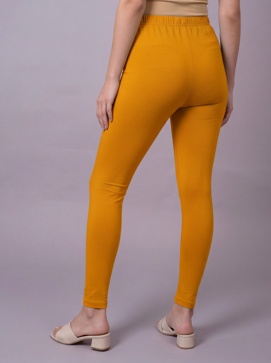 Knit Solid Mustard Leggings