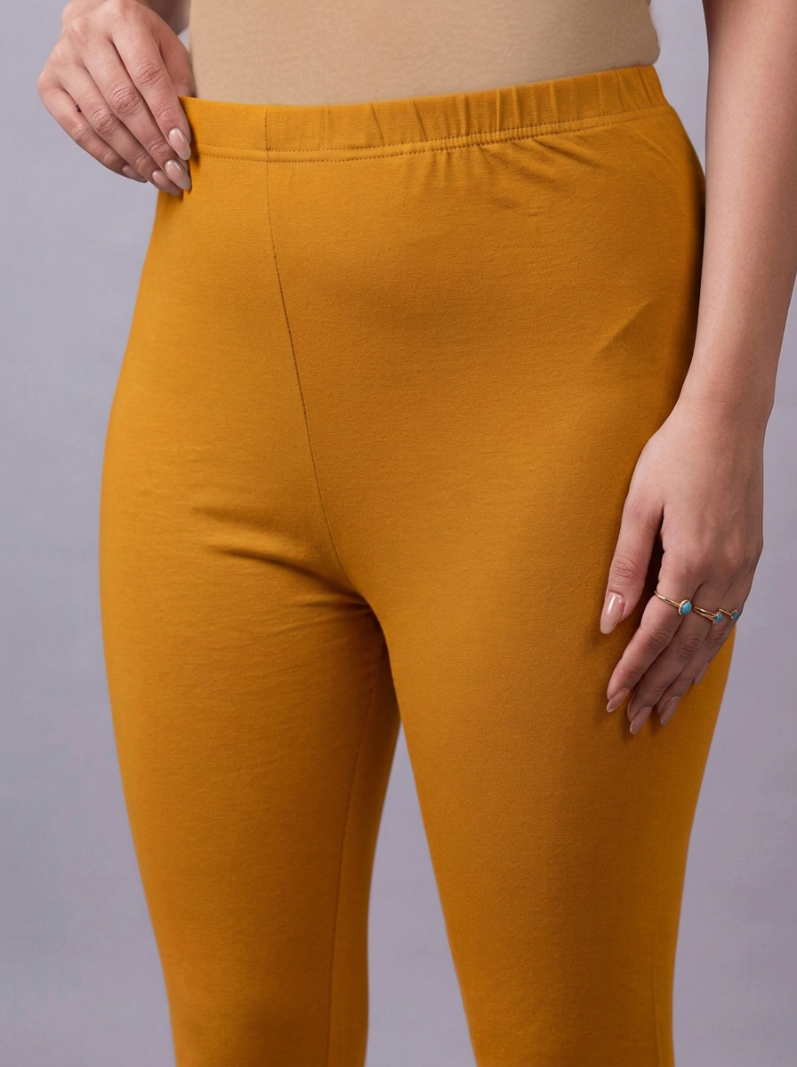 Knit Solid Mustard Leggings