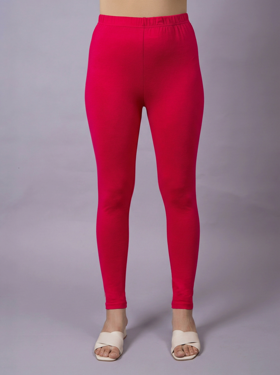 Knit Solid Fuchsia Leggings