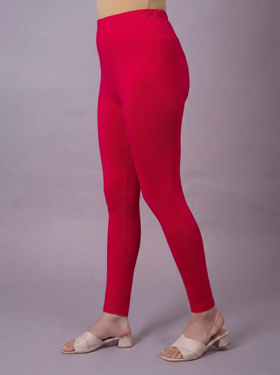 Knit Solid Fuchsia Leggings