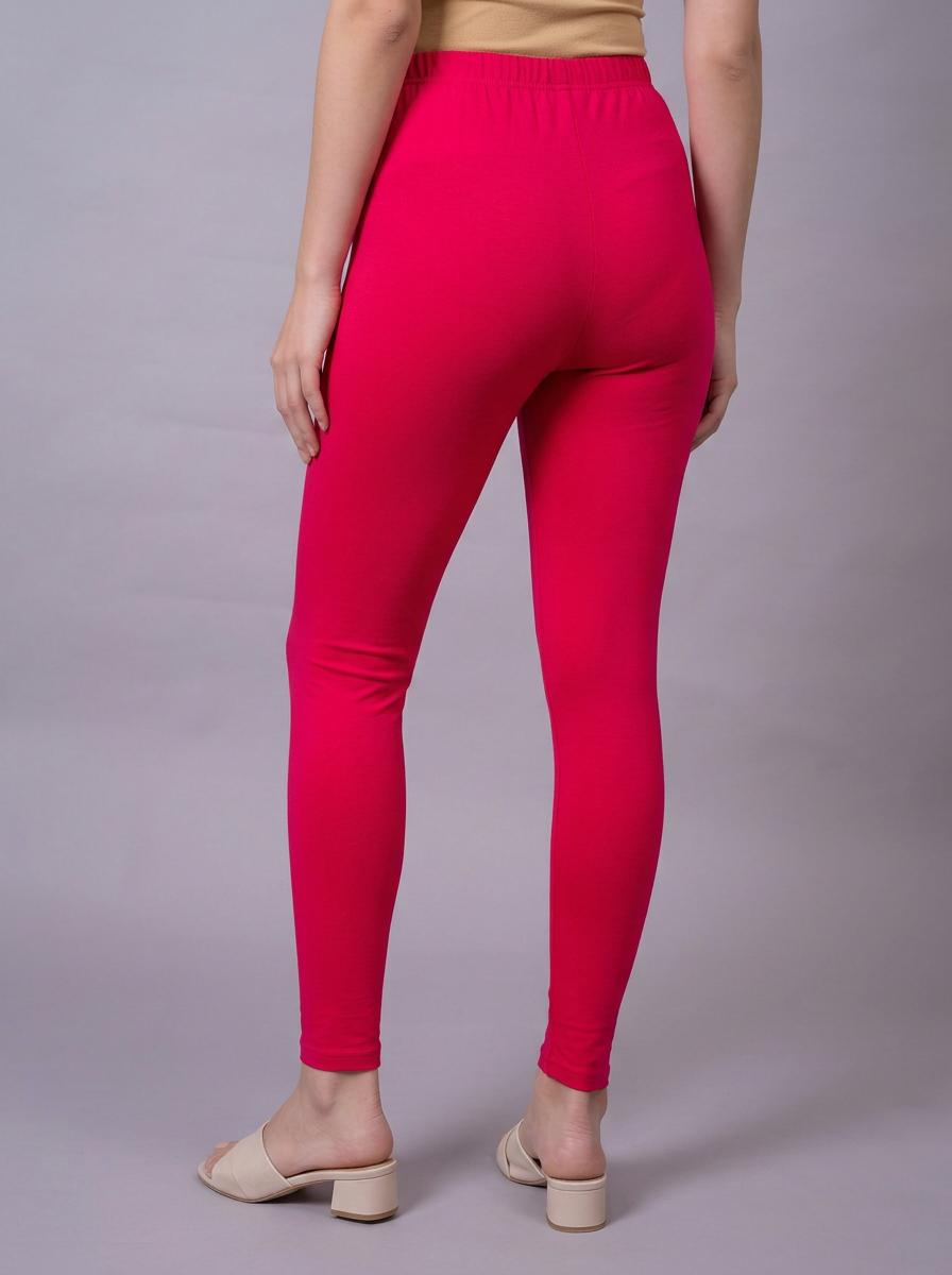 Knit Solid Fuchsia Leggings