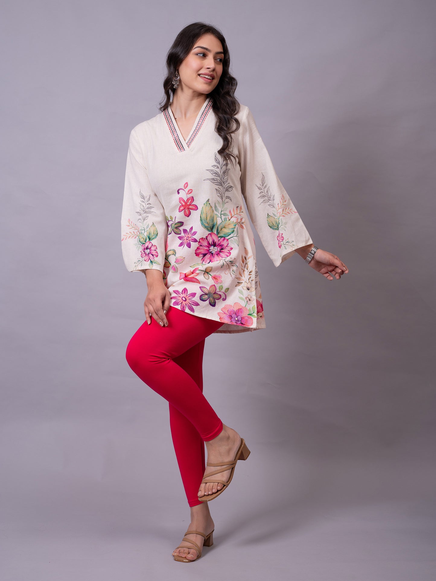 Knit Solid Fuchsia Leggings