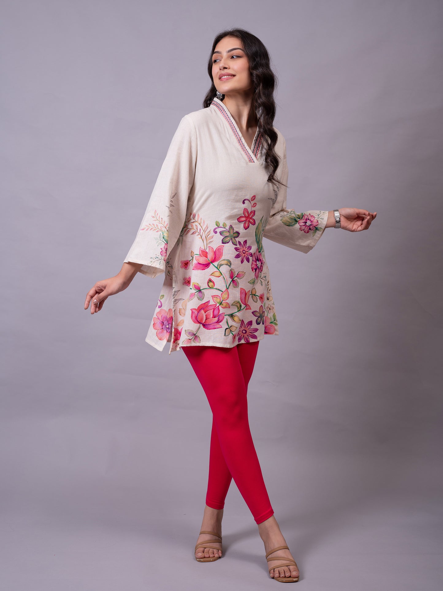 Knit Solid Fuchsia Leggings