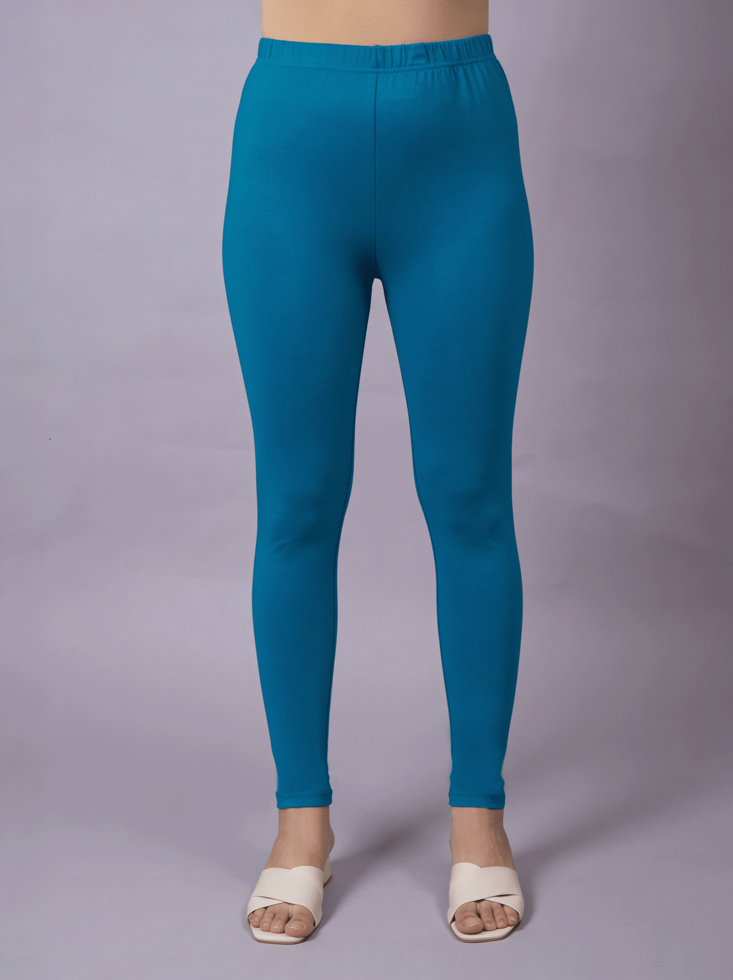 Knit Solid Turquoise Leggings
