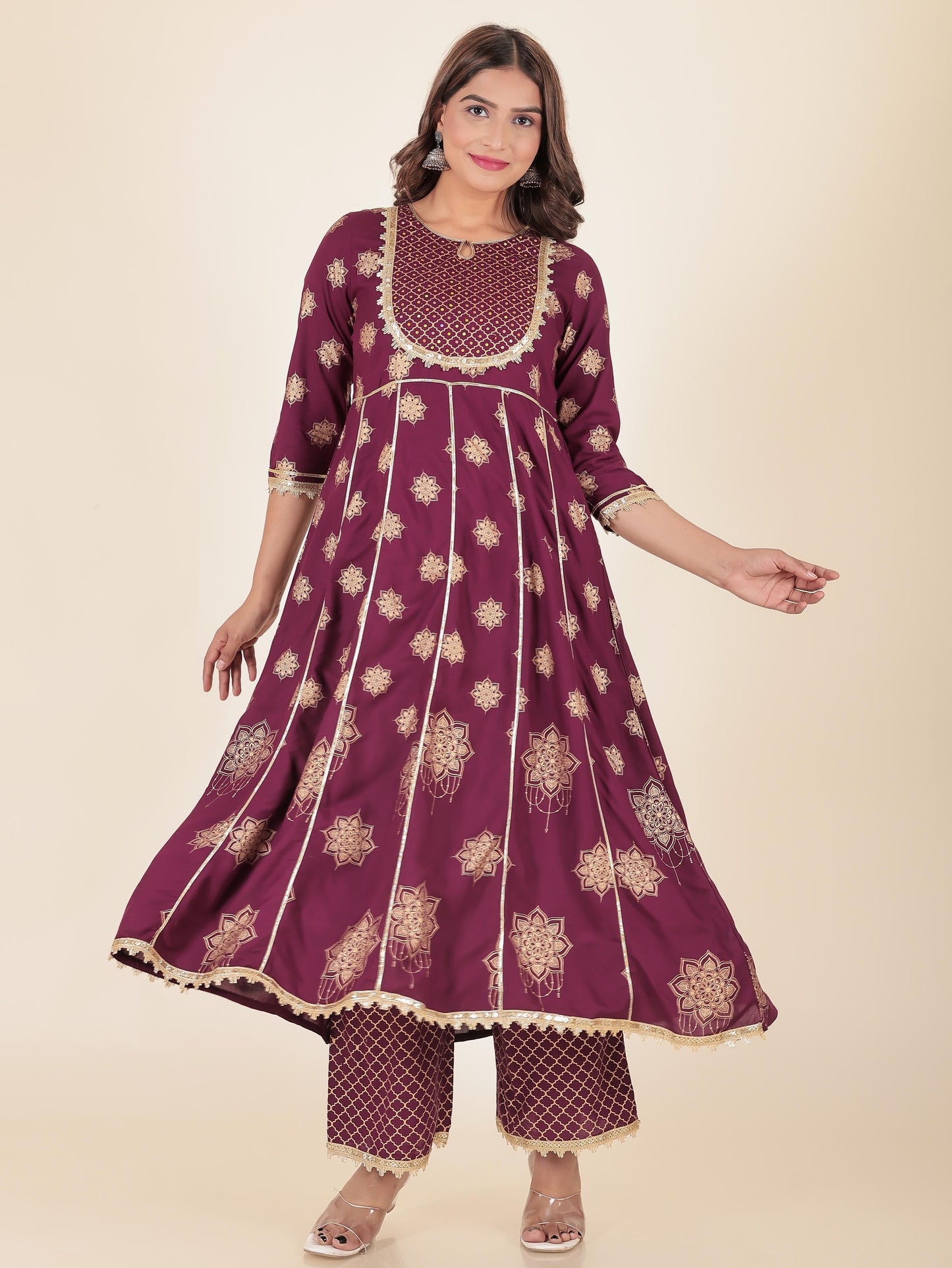 Rayon Gold foil Kurta