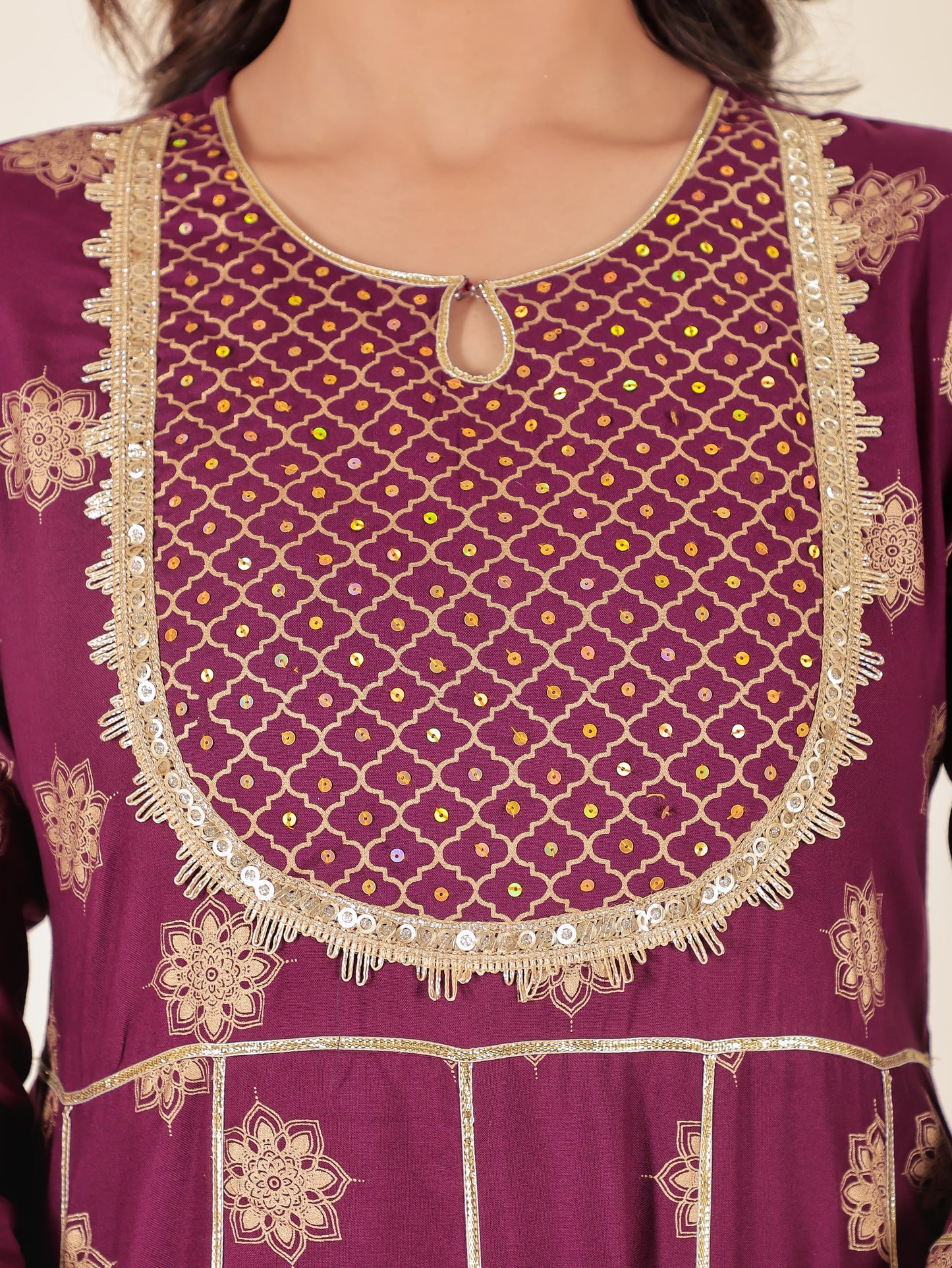 Rayon Gold foil Kurta