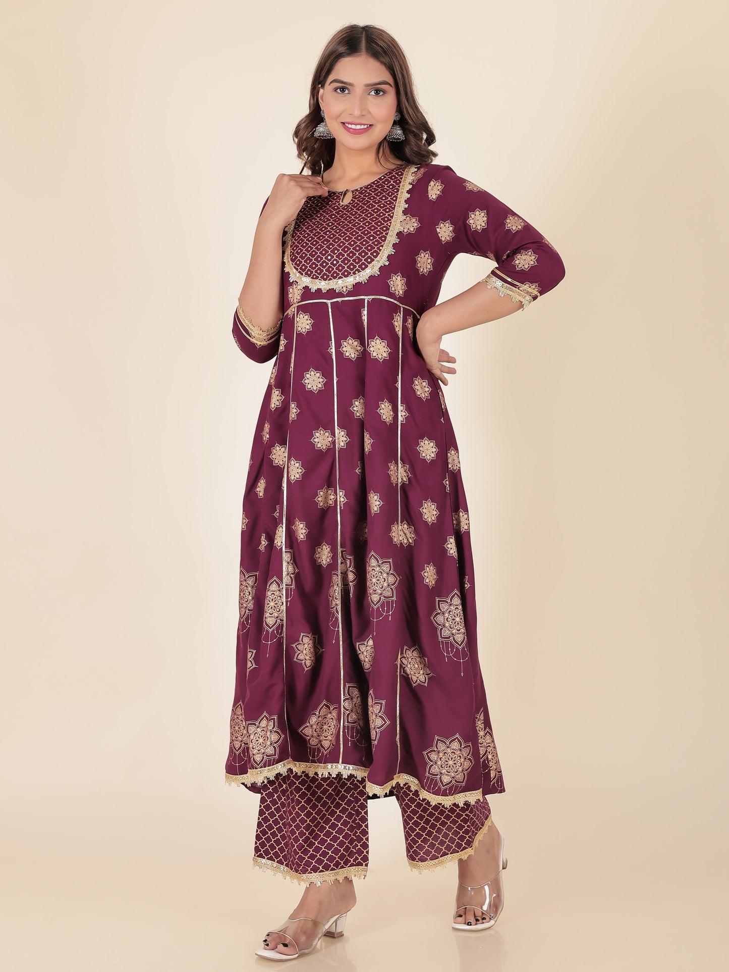 Rayon Gold foil Kurta