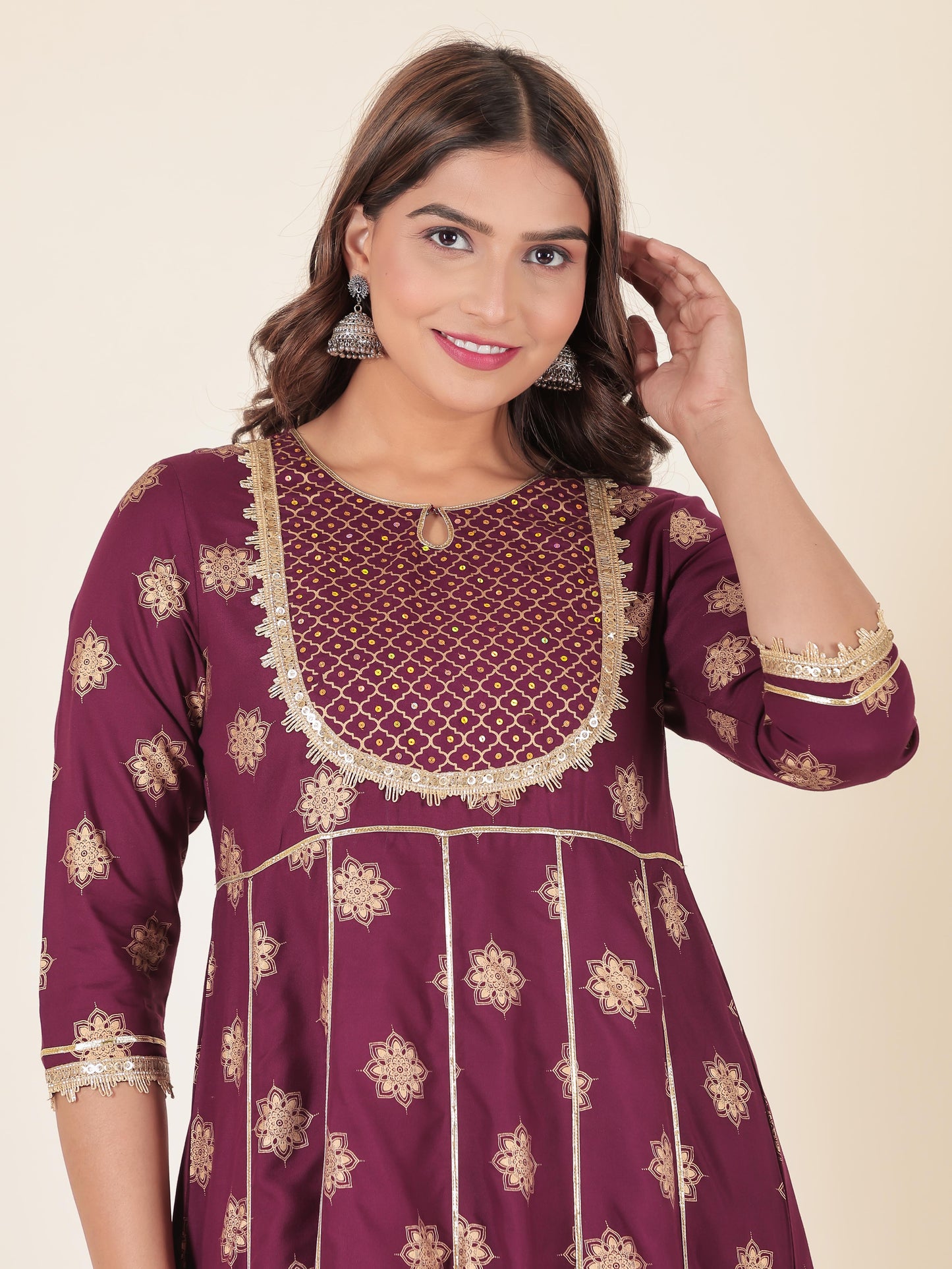 Rayon Gold foil Kurta