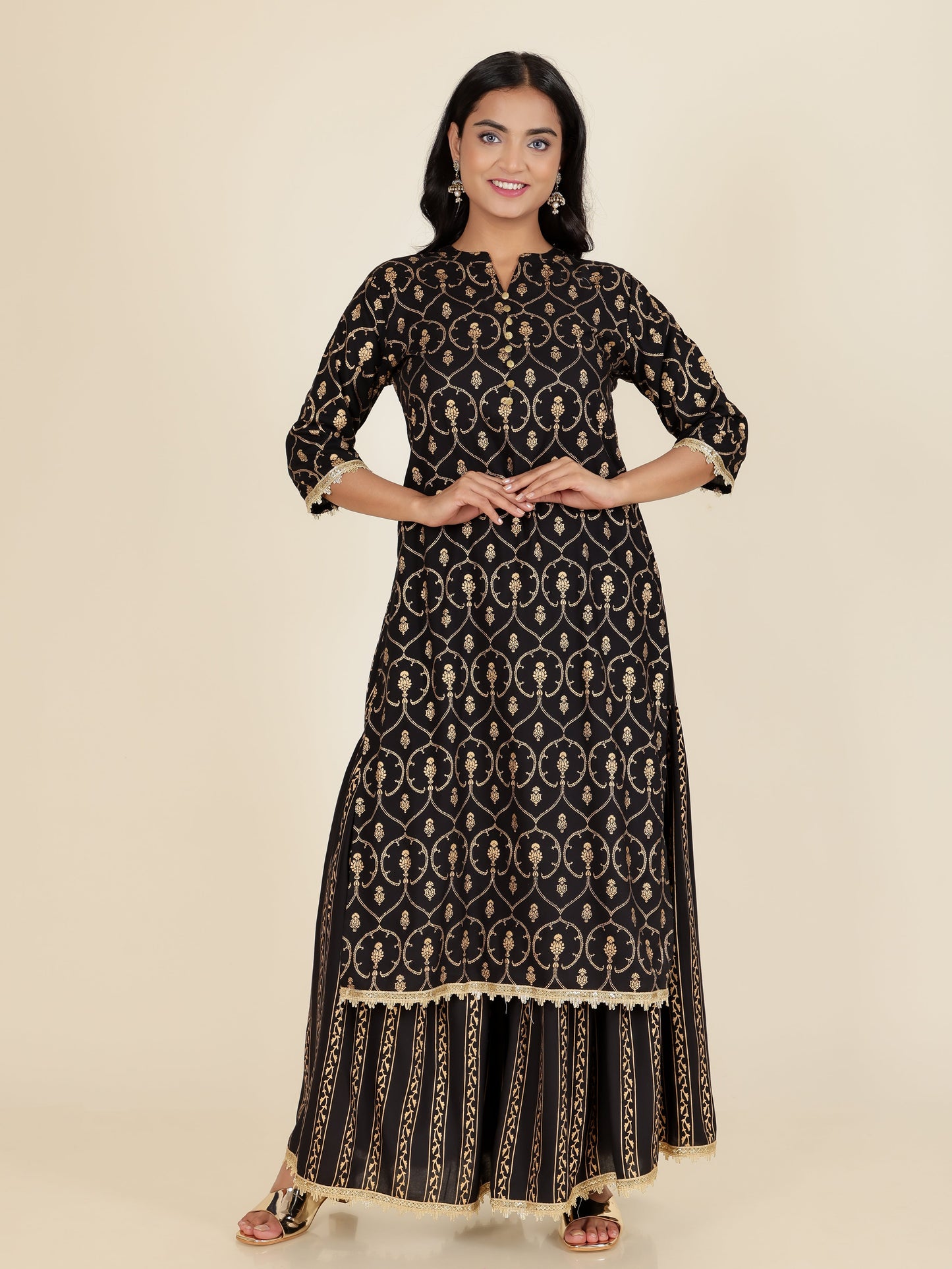 Rayon Gold foil Kurta