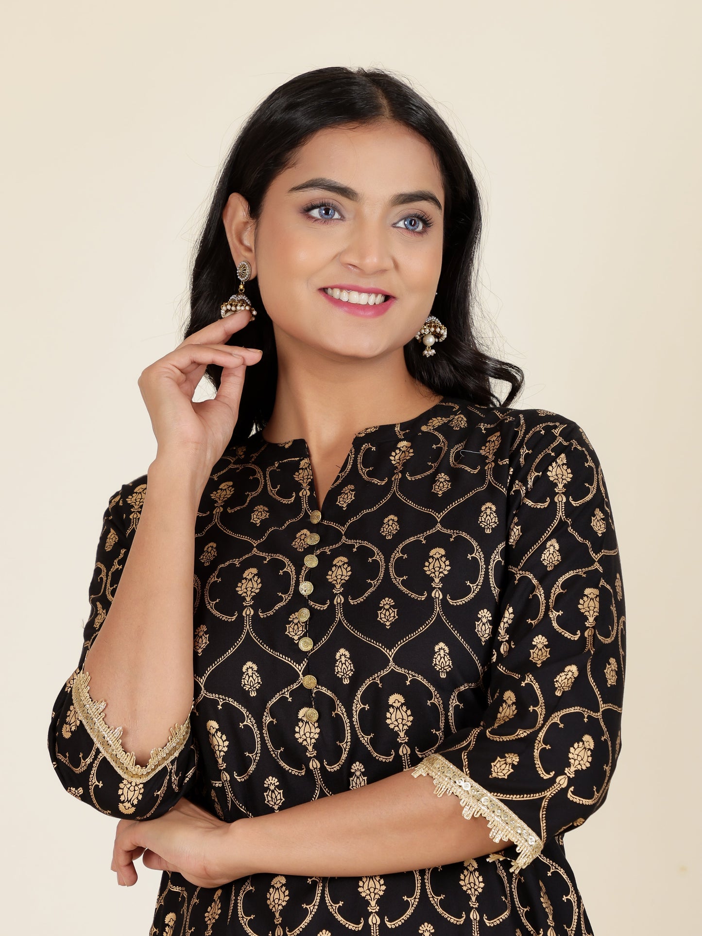 Rayon Gold foil Kurta