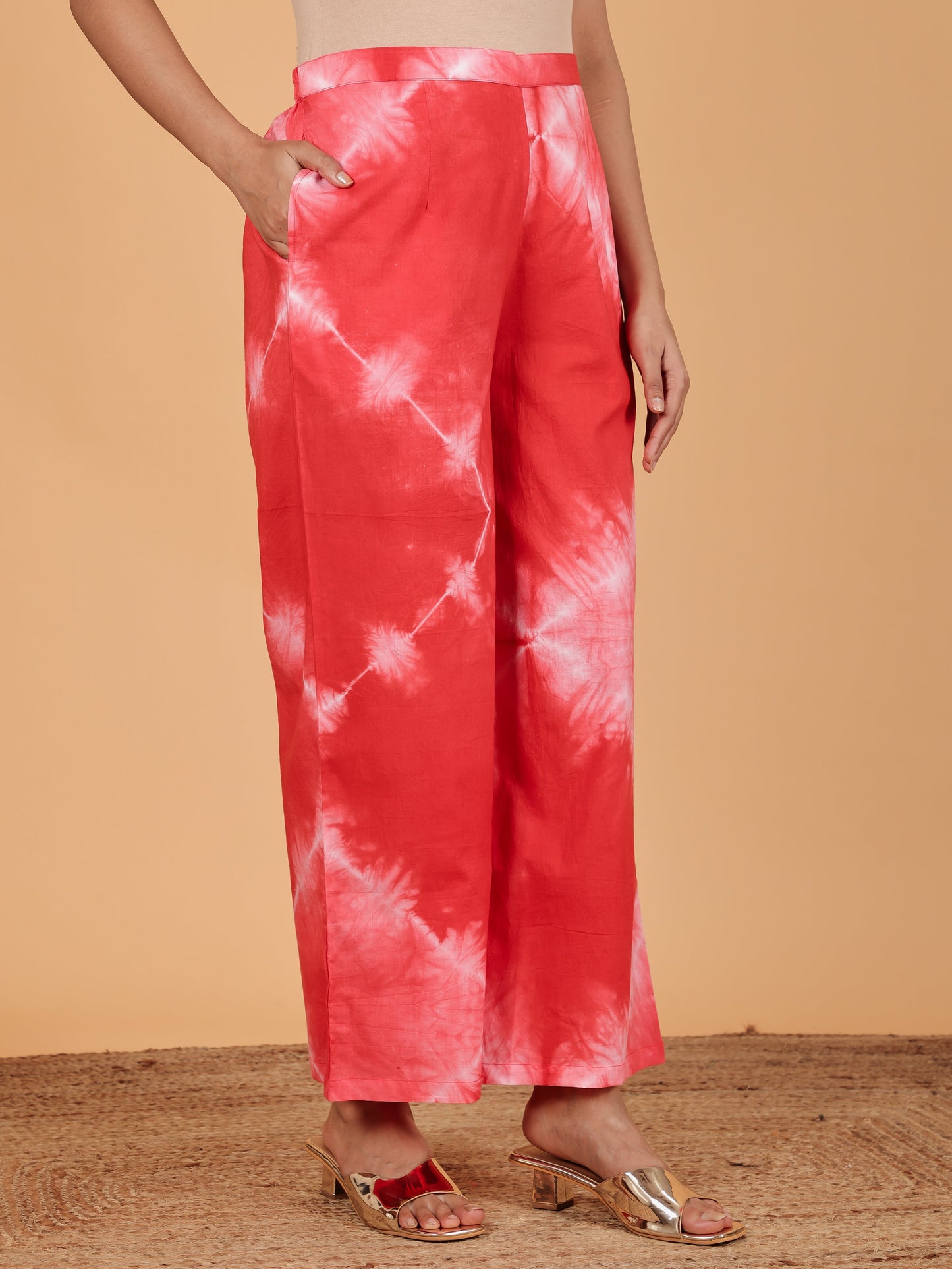 Soft Cotton Tie-Dye Straight Yellow Kurta