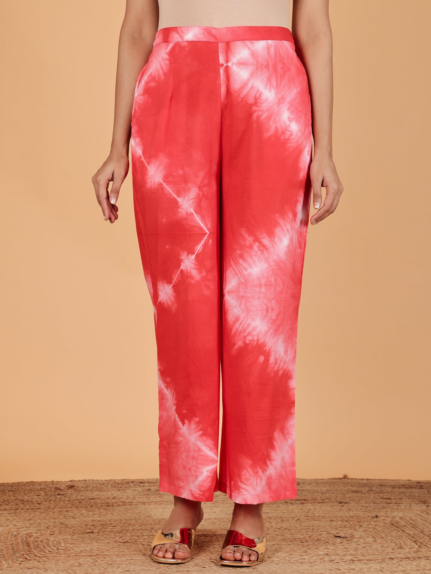 Soft Cotton Tie-Dye Straight Yellow Kurta