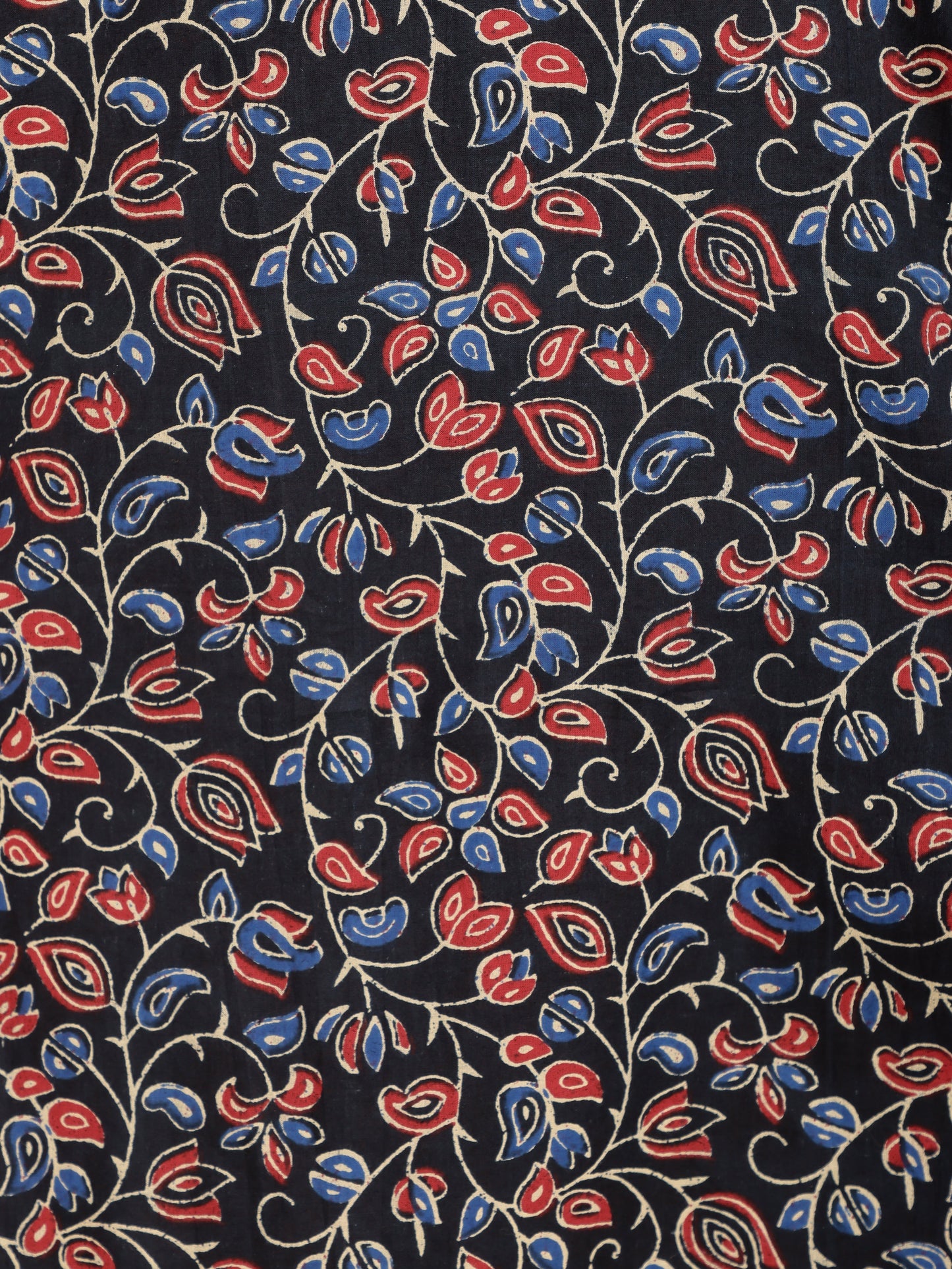 Soft Cotton Floral Kaftan Black Kurta