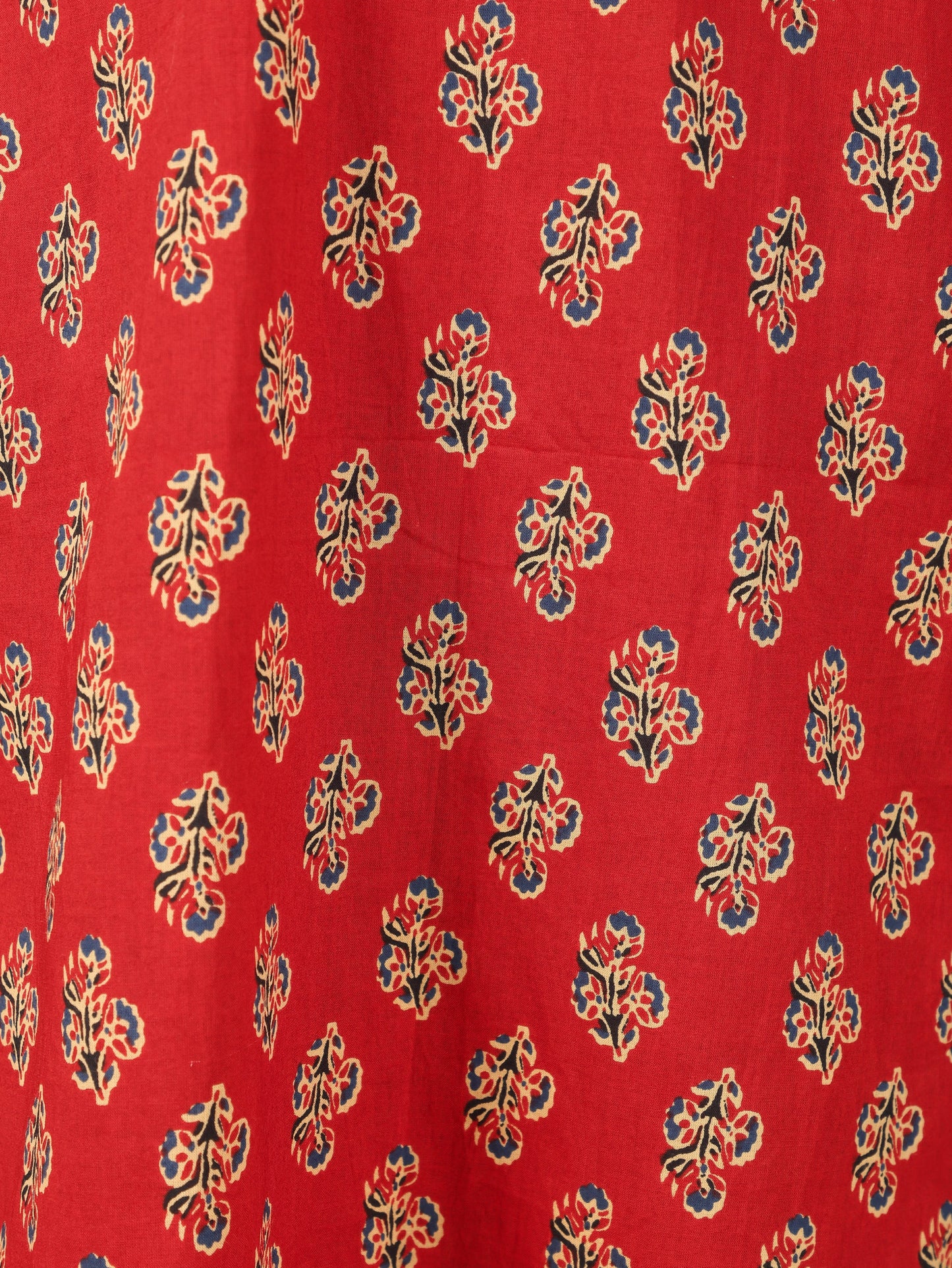 Soft Cotton Floral Straight Red Kurta