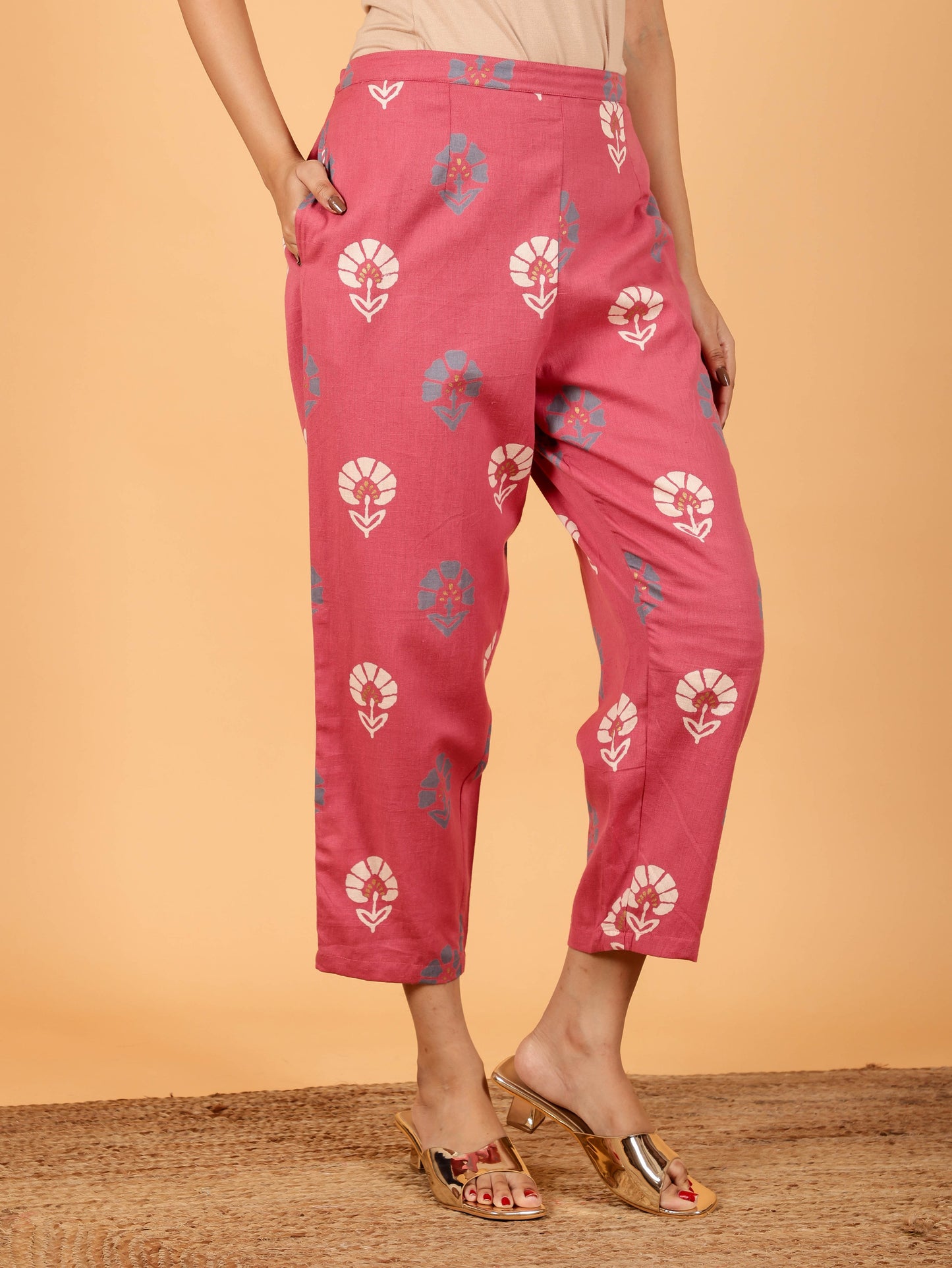 Linen Cotton Floral Pant