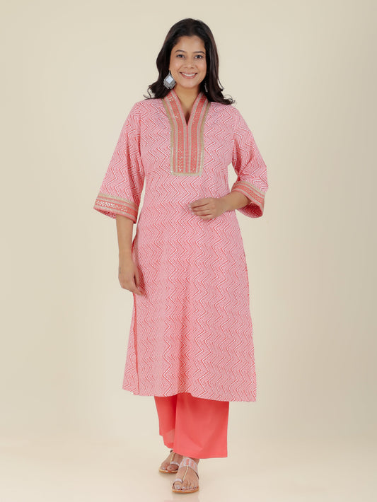 Soft Cotton Cheveron Kurta